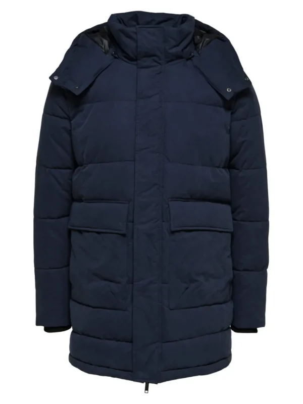 Overtøj>SELECTED POLSTRET PARKA Blue