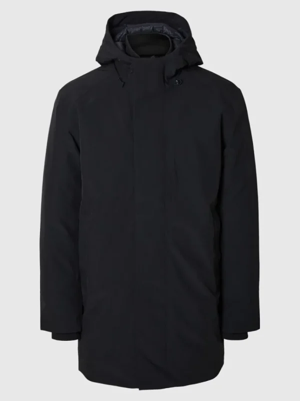 Overtøj>SELECTED POLSTRET PARKA Black