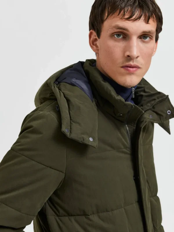 Overtøj>SELECTED POLSTRET PARKA Green