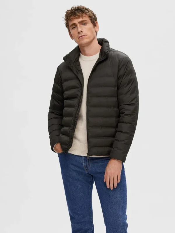 Overtøj>SELECTED POLSTRET QUILTET JAKKE Black