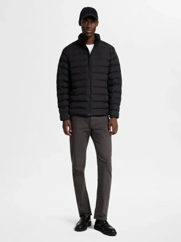 Overtøj>SELECTED POLSTRET QUILTET JAKKE Black