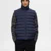 Overtøj>SELECTED POLSTRET QUILTET VEST Blue