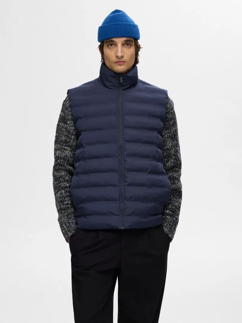 polstret_quiltet_vest_0-1.webp Overtøj>SELECTED POLSTRET QUILTET VEST Blue