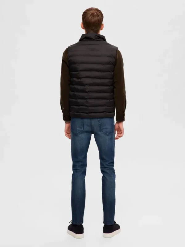 Overtøj>SELECTED POLSTRET QUILTET VEST Black