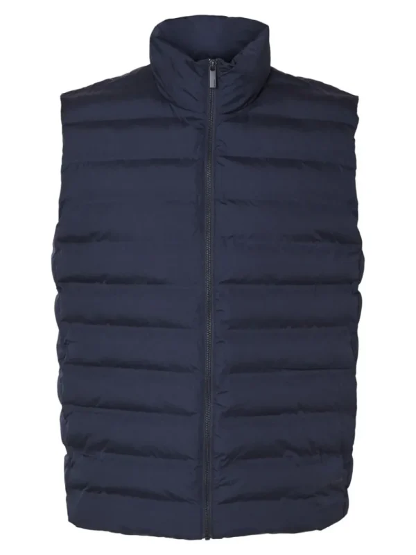 Overtøj>SELECTED POLSTRET QUILTET VEST Blue