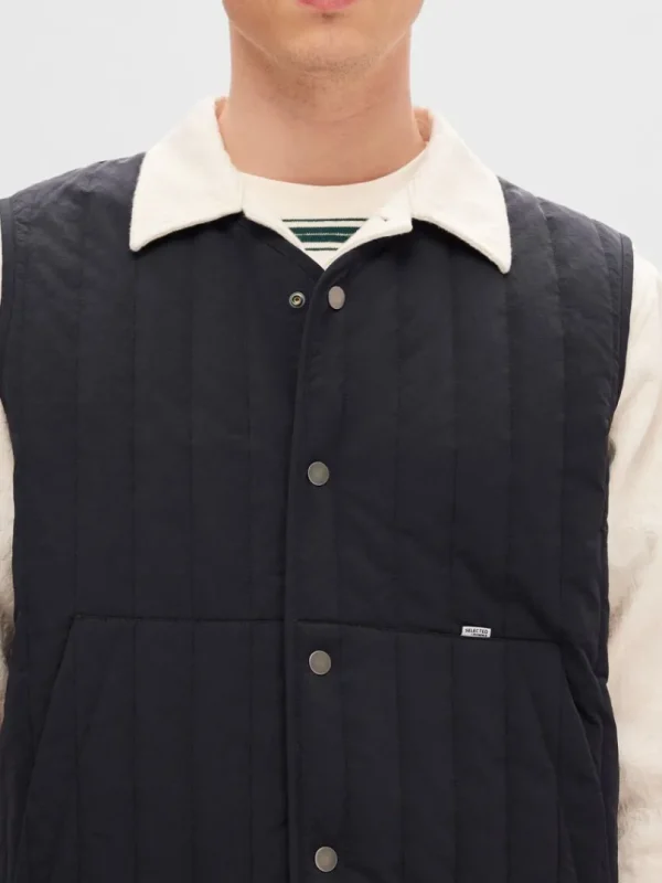 Overtøj>SELECTED POLSTRET QUILTET VEST Blue