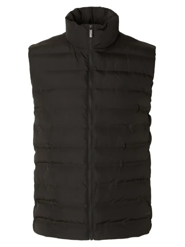 Overtøj>SELECTED POLSTRET QUILTET VEST Black