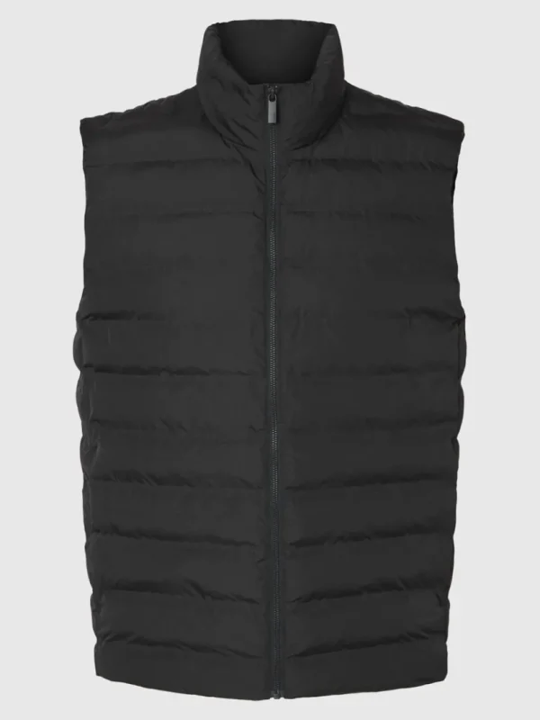 Overtøj>SELECTED POLSTRET QUILTET VEST Black