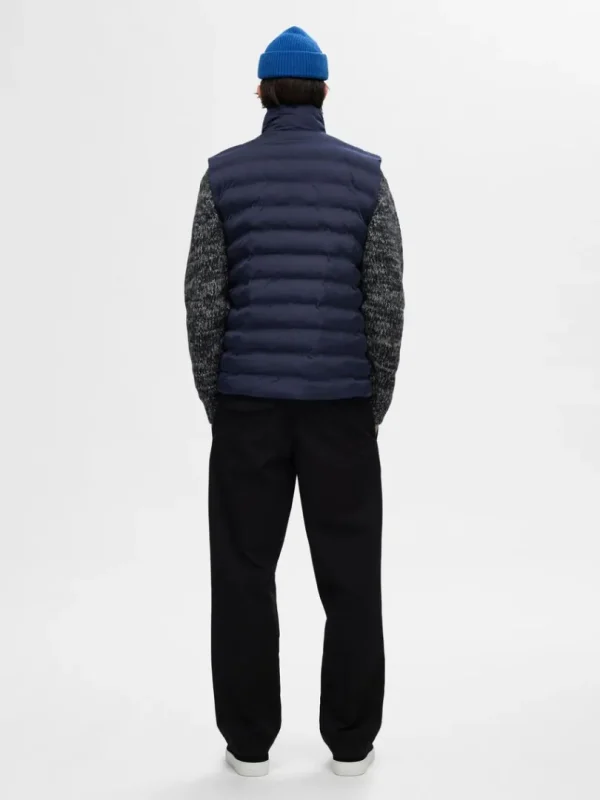 Overtøj>SELECTED POLSTRET QUILTET VEST Blue