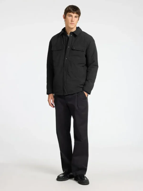 Overtøj>SELECTED POLSTRET SHACKET Black
