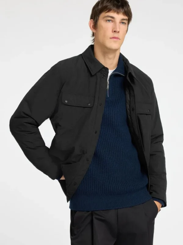 Overtøj>SELECTED POLSTRET SHACKET Black
