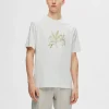 T-shirts>SELECTED PRINTET BOMULD T-SHIRT White