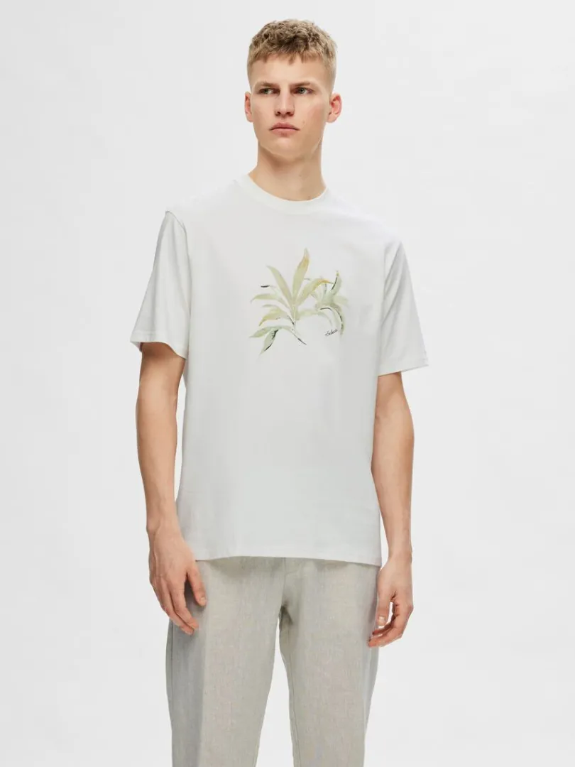 printet_bomuld_tshirt_0-4.webp T-shirts>SELECTED PRINTET BOMULD T-SHIRT White