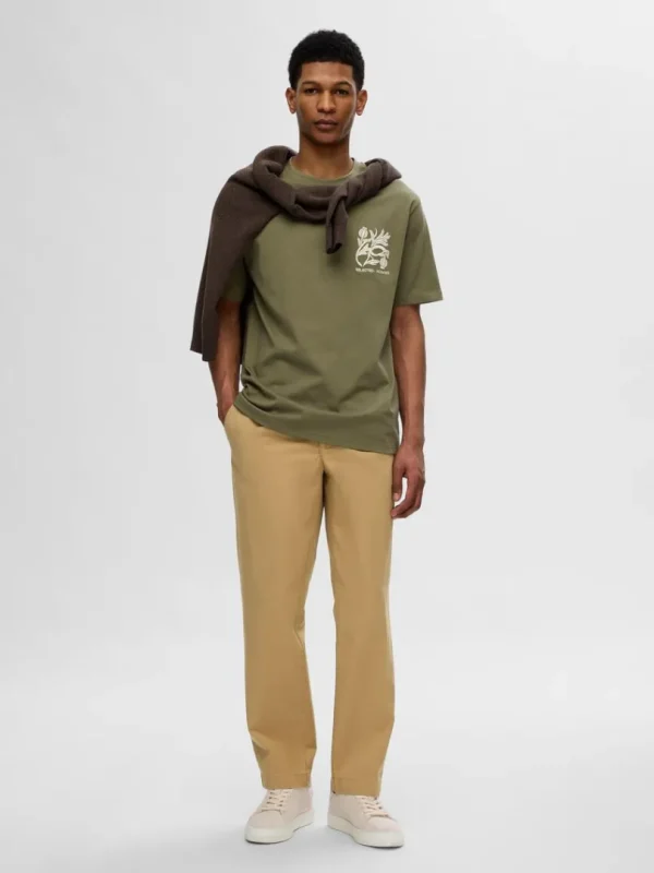 T-shirts>SELECTED PRINTET BOMULD T-SHIRT Green