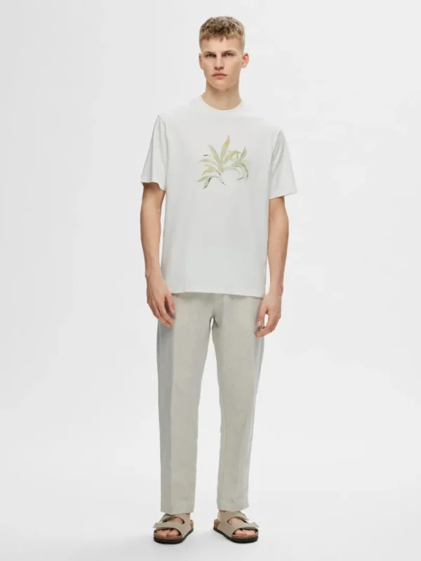 T-shirts>SELECTED PRINTET BOMULD T-SHIRT White