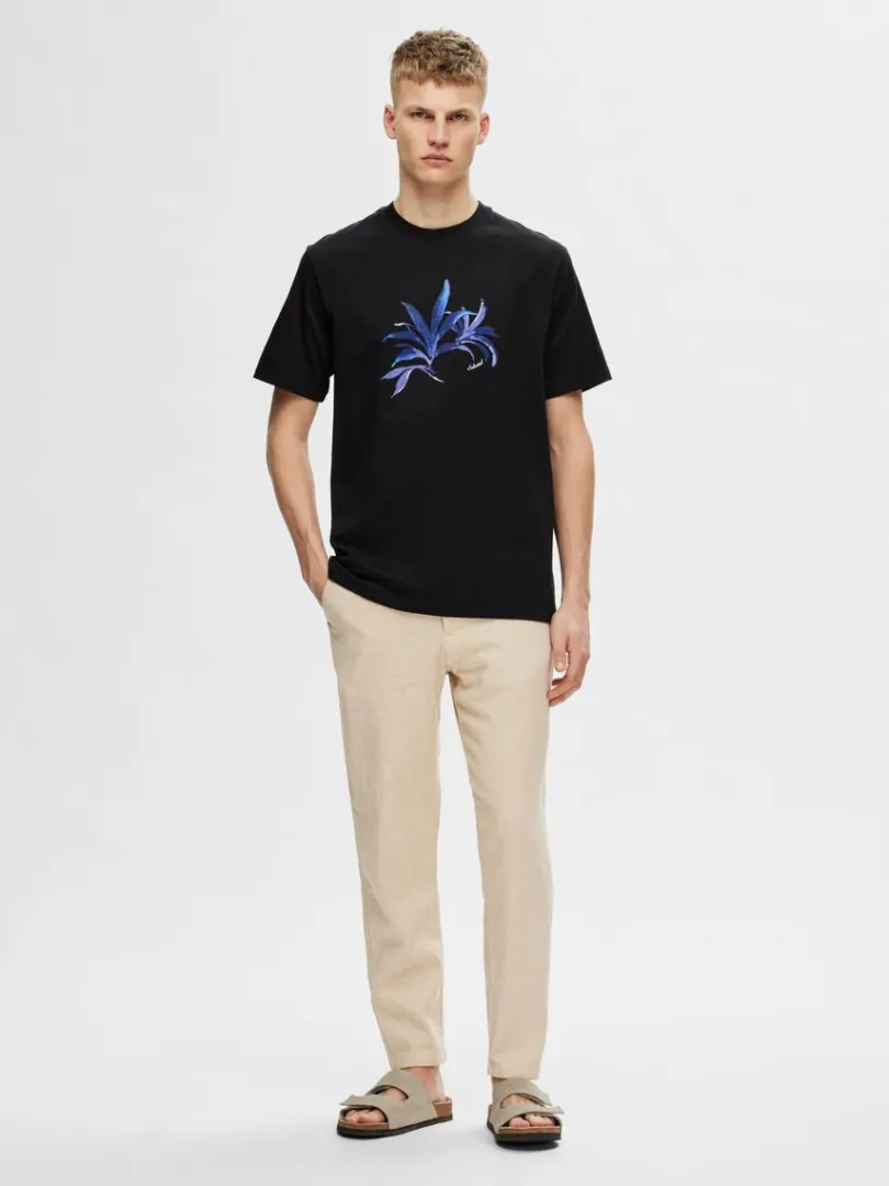 printet_bomuld_tshirt_1-5.webp T-shirts>SELECTED PRINTET BOMULD T-SHIRT Black