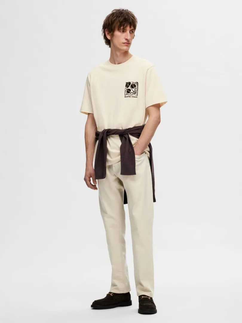printet_bomuld_tshirt_1.webp T-shirts>SELECTED PRINTET BOMULD T-SHIRT Beige