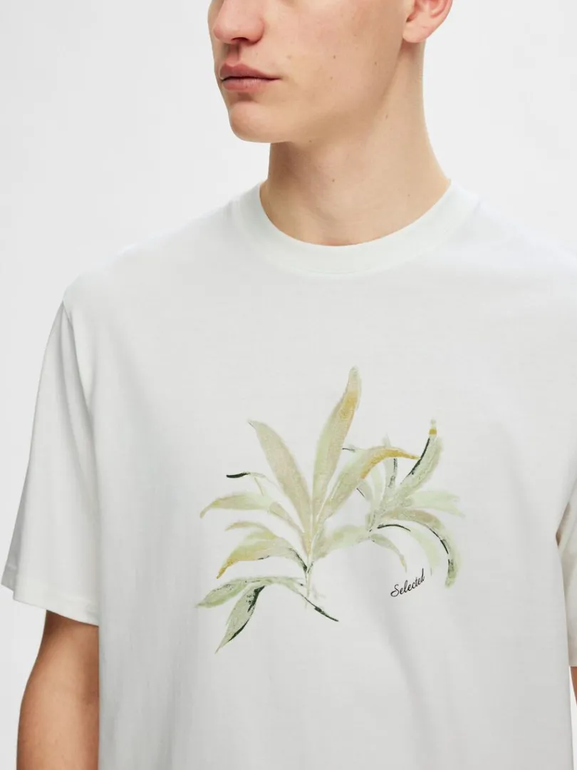 printet_bomuld_tshirt_3-4.webp T-shirts>SELECTED PRINTET BOMULD T-SHIRT White
