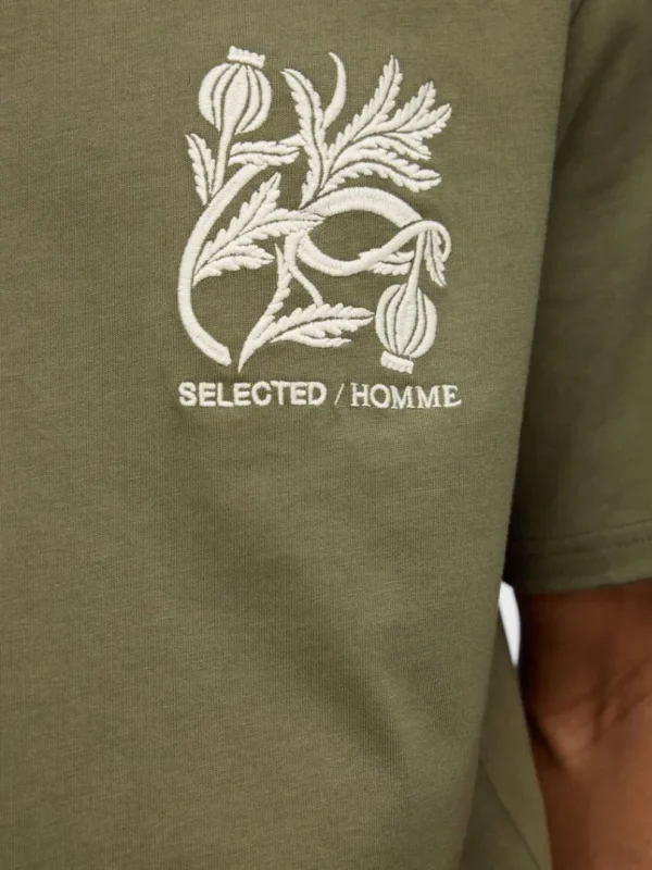 T-shirts>SELECTED PRINTET BOMULD T-SHIRT Green