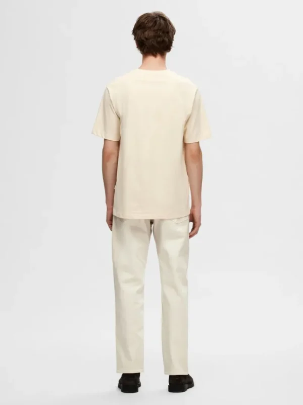 T-shirts>SELECTED PRINTET BOMULD T-SHIRT Beige