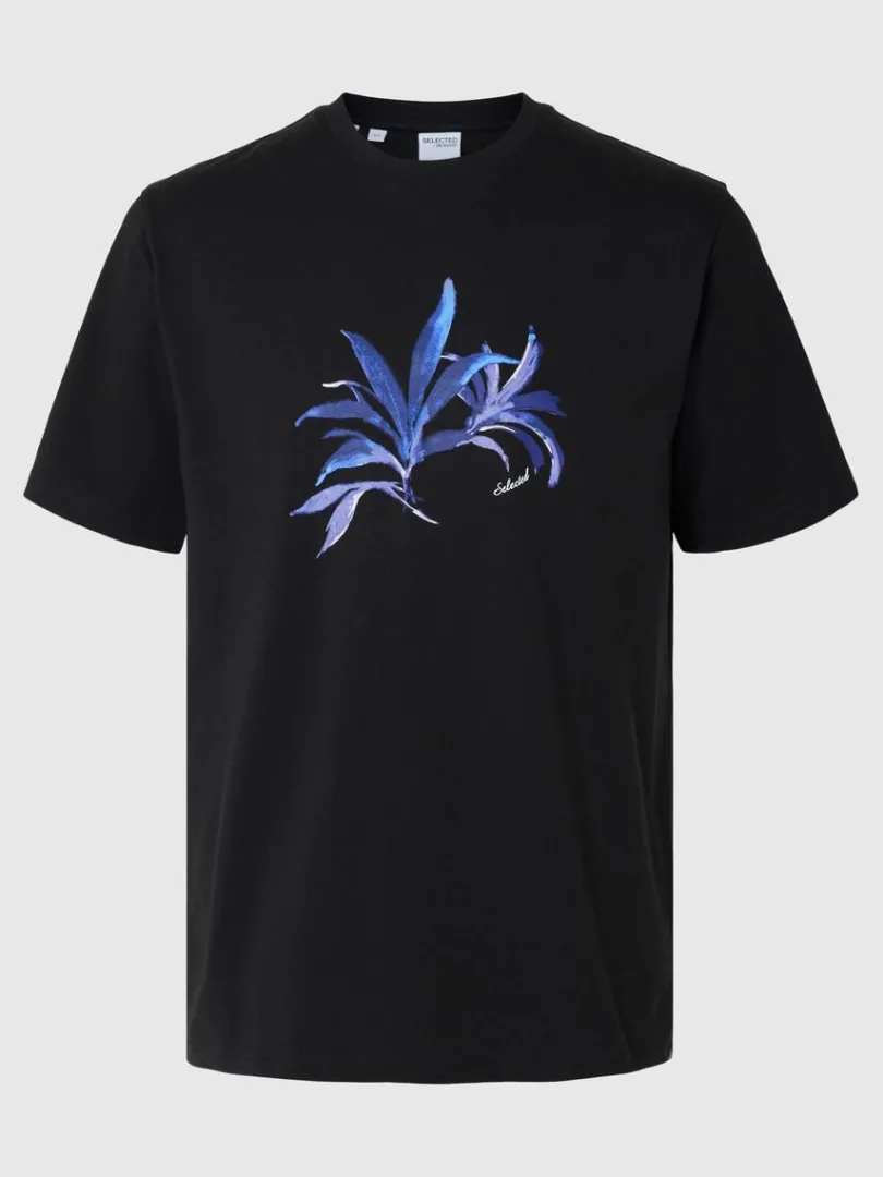 printet_bomuld_tshirt_5-5.webp T-shirts>SELECTED PRINTET BOMULD T-SHIRT Black
