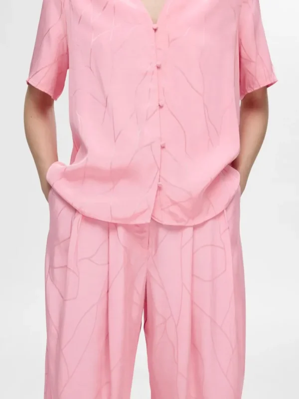 Bukser>SELECTED PRINTET BREDE BUKSER Pink
