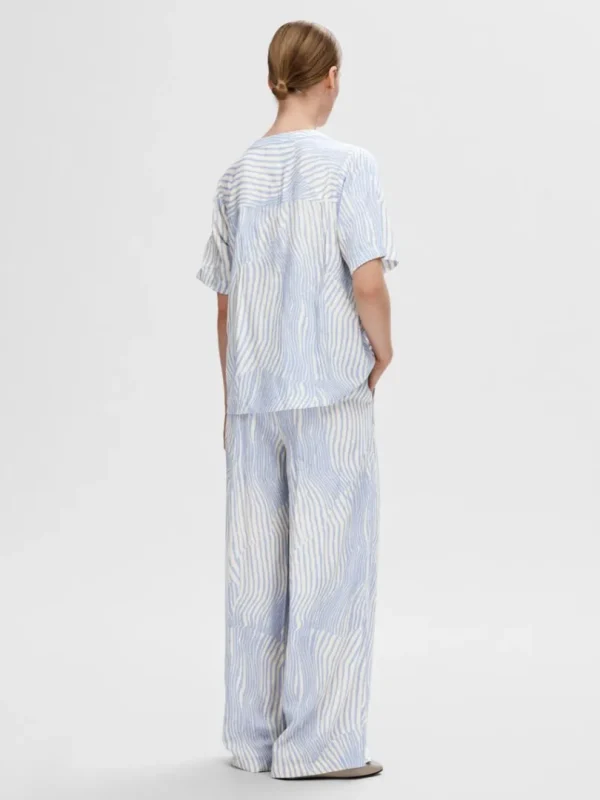 Bukser>SELECTED PRINTET BREDE BUKSER Blue
