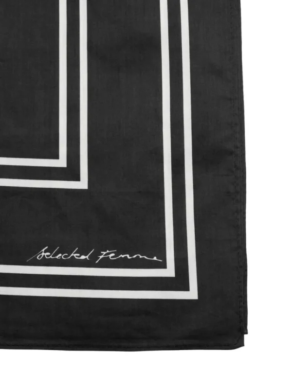 Accessories>SELECTED PRINTET HALSTØRKLÆDE Black