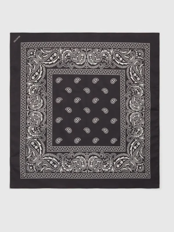 Accessories>SELECTED PRINTET HALSTØRKLÆDE Black