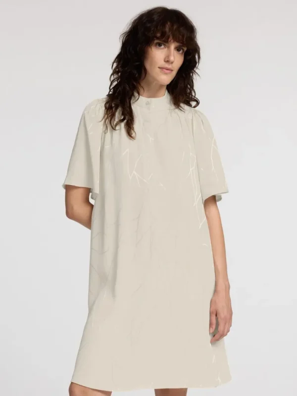 Kjoler>SELECTED PRINTET KORT KJOLE Beige