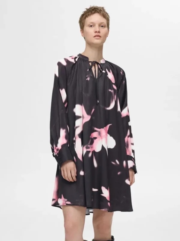 Kjoler>SELECTED PRINTET KORT KJOLE Pink