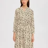 Kjoler>SELECTED PRINTET KORT KJOLE Beige