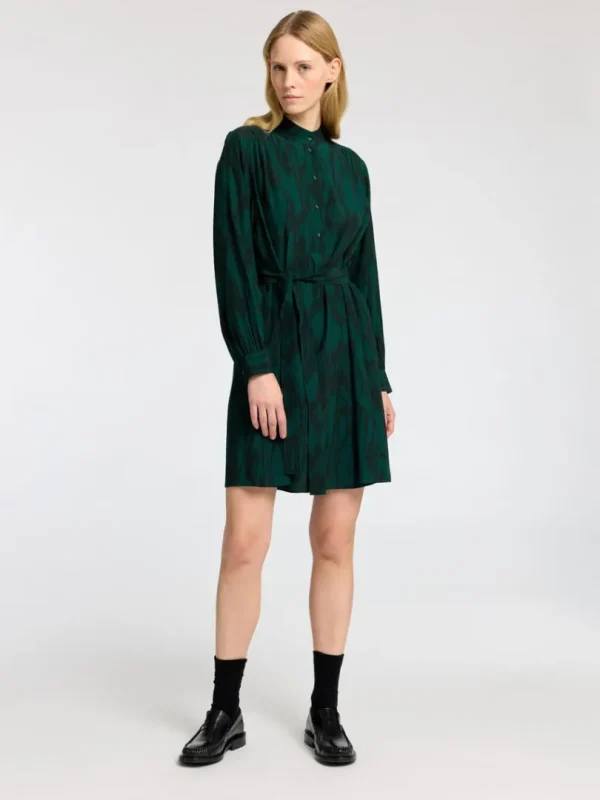 Kjoler>SELECTED PRINTET KORT KJOLE Green