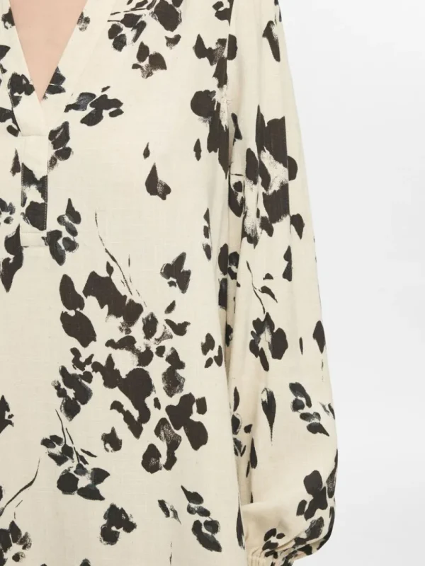 Kjoler>SELECTED PRINTET KORT KJOLE Beige