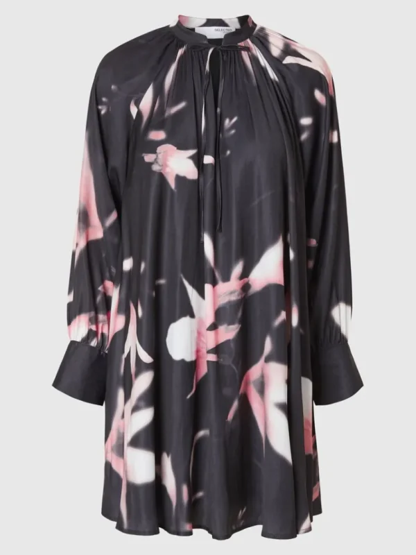 Kjoler>SELECTED PRINTET KORT KJOLE Pink