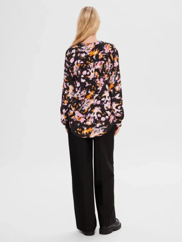 Toppe Og Bluser>SELECTED PRINTET LANGÆRMET BLUSE Coloured