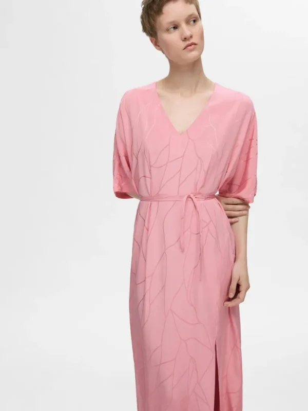 Kjoler>SELECTED PRINTET MAXIKJOLE Pink