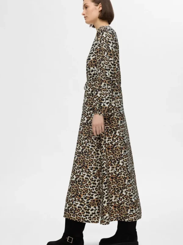 Kjoler>SELECTED PRINTET MAXIKJOLE Brown