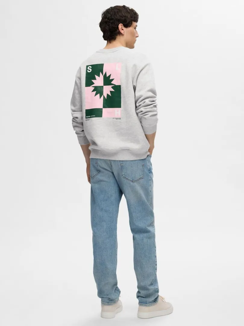 printet_sweatshirt_1.webp Hættetrøjer & Sweatshirts>SELECTED PRINTET SWEATSHIRT Grey
