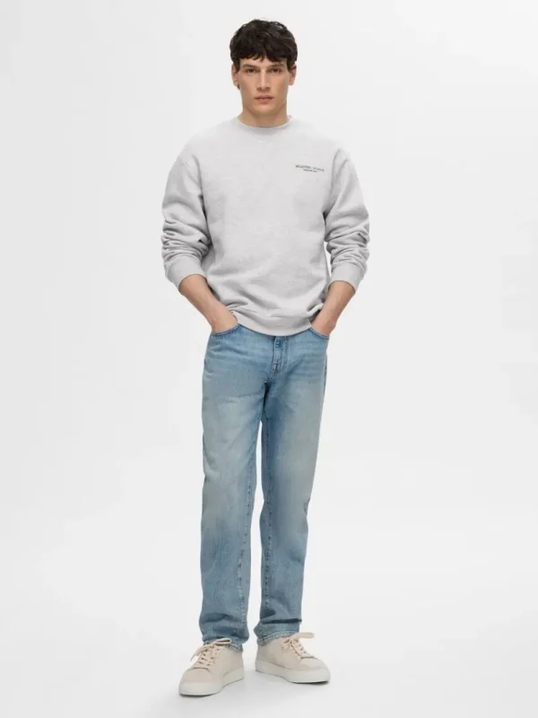 Hættetrøjer & Sweatshirts>SELECTED PRINTET SWEATSHIRT Grey