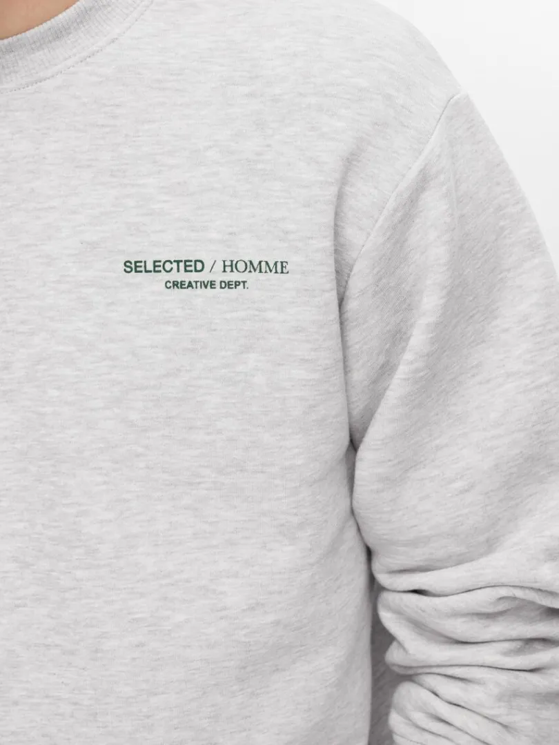 printet_sweatshirt_5.webp Hættetrøjer & Sweatshirts>SELECTED PRINTET SWEATSHIRT Grey