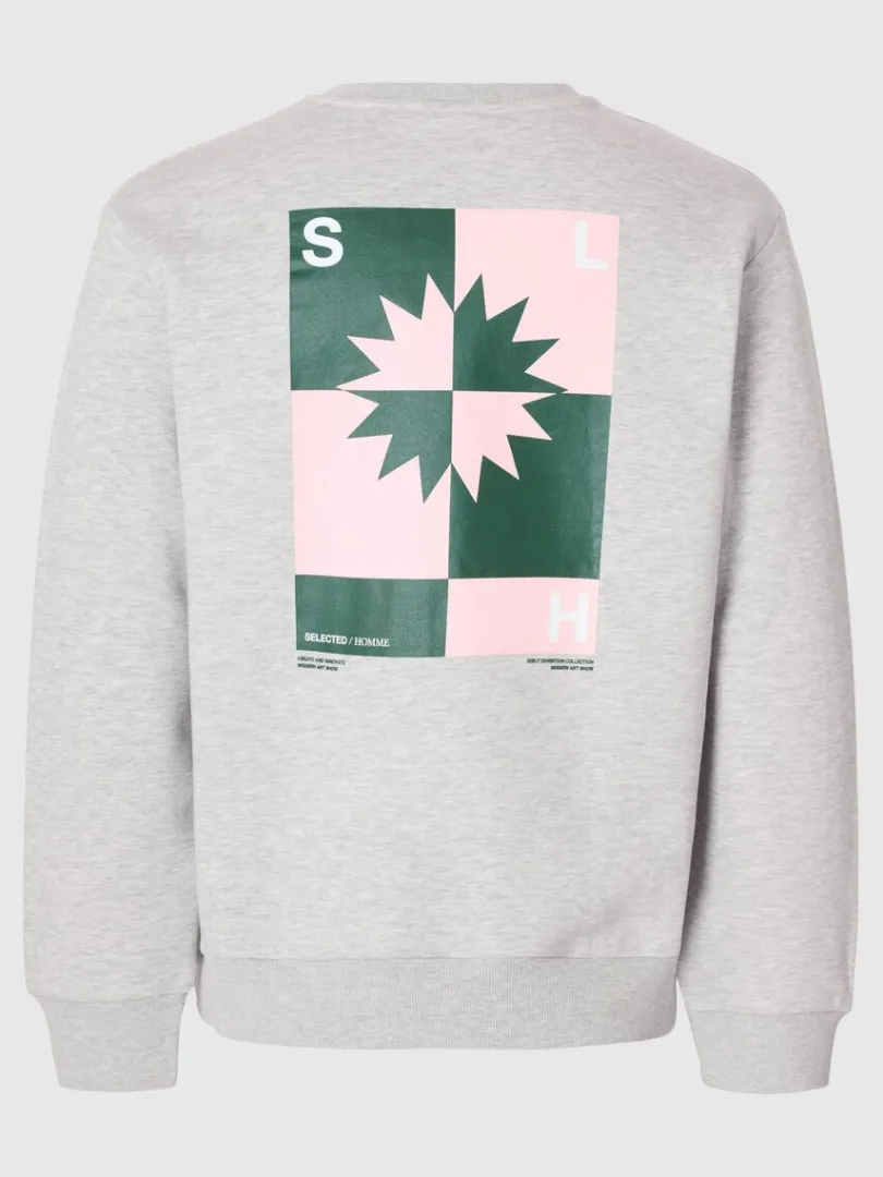 printet_sweatshirt_6.webp Hættetrøjer & Sweatshirts>SELECTED PRINTET SWEATSHIRT Grey