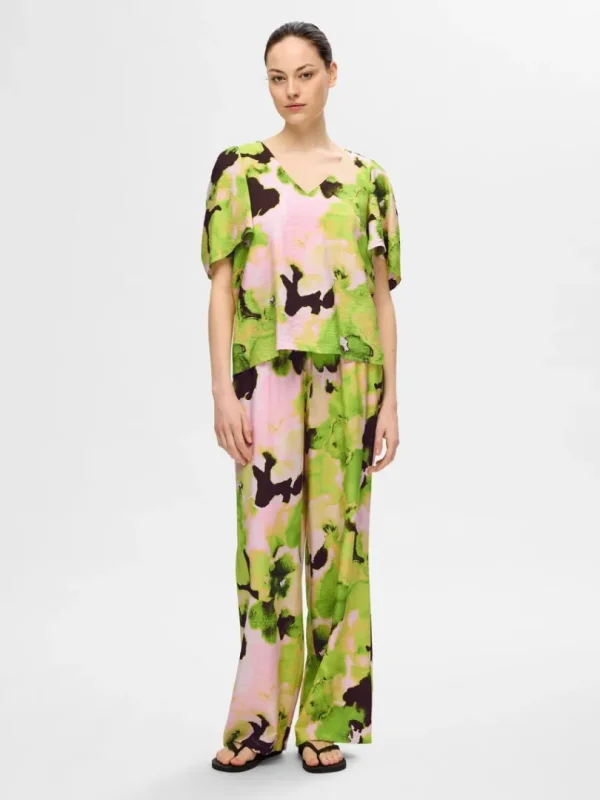 Toppe Og Bluser>SELECTED PRINTET TOP MED V-HALS Coloured