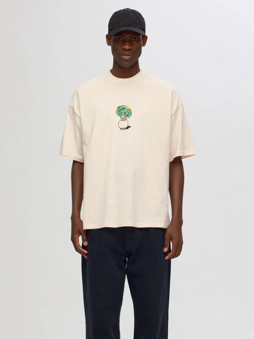 printet_tshirt_0-3.webp T-shirts>SELECTED PRINTET T-SHIRT Beige