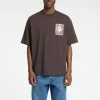 T-shirts>SELECTED PRINTET T-SHIRT MED RUND HALS Brown