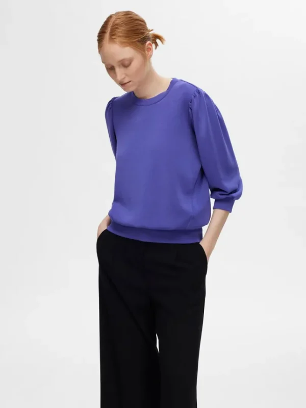 Toppe Og Bluser>SELECTED PUFÆRME SWEATSHIRT Purple