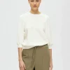 Hættetrøjer & Sweatshirts | Toppe Og Bluser>SELECTED PUFÆRME SWEATSHIRT White