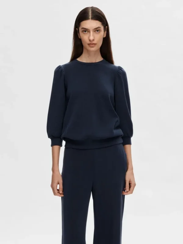 Toppe Og Bluser>SELECTED PUFÆRME SWEATSHIRT Blue