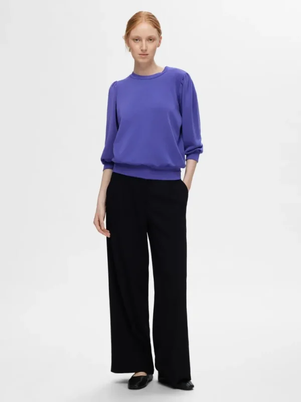Toppe Og Bluser>SELECTED PUFÆRME SWEATSHIRT Purple