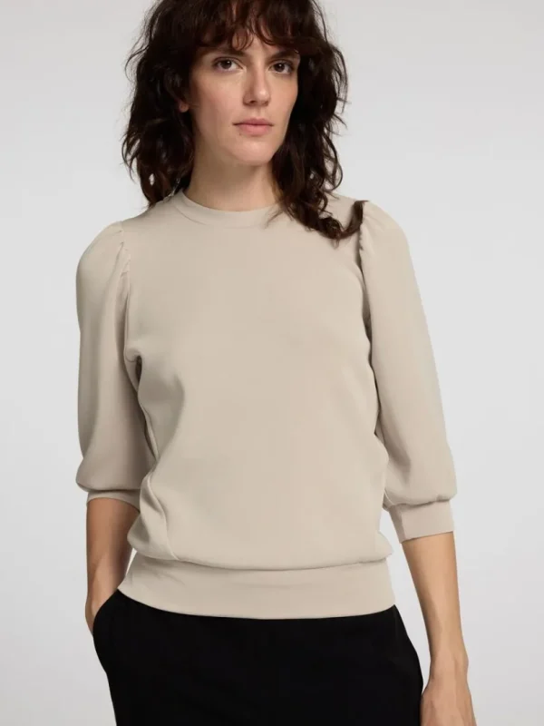 Toppe Og Bluser>SELECTED PUFÆRME SWEATSHIRT Beige